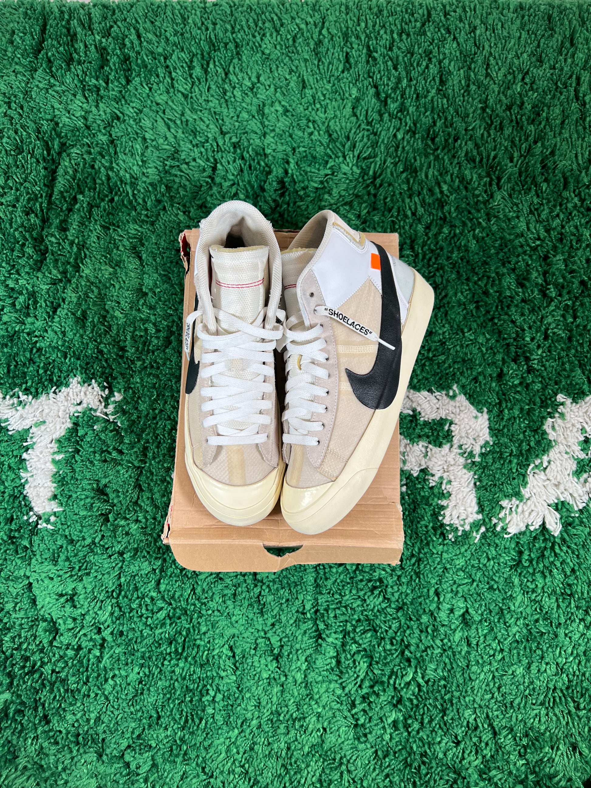 Off-White x Blazer Mid 'The Sz 8.5 – Ice Cold Sneakers